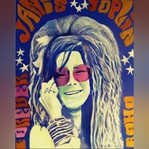 Janis Joplin 4x6 print recreation by Whitney Marks of The Janis Stamp